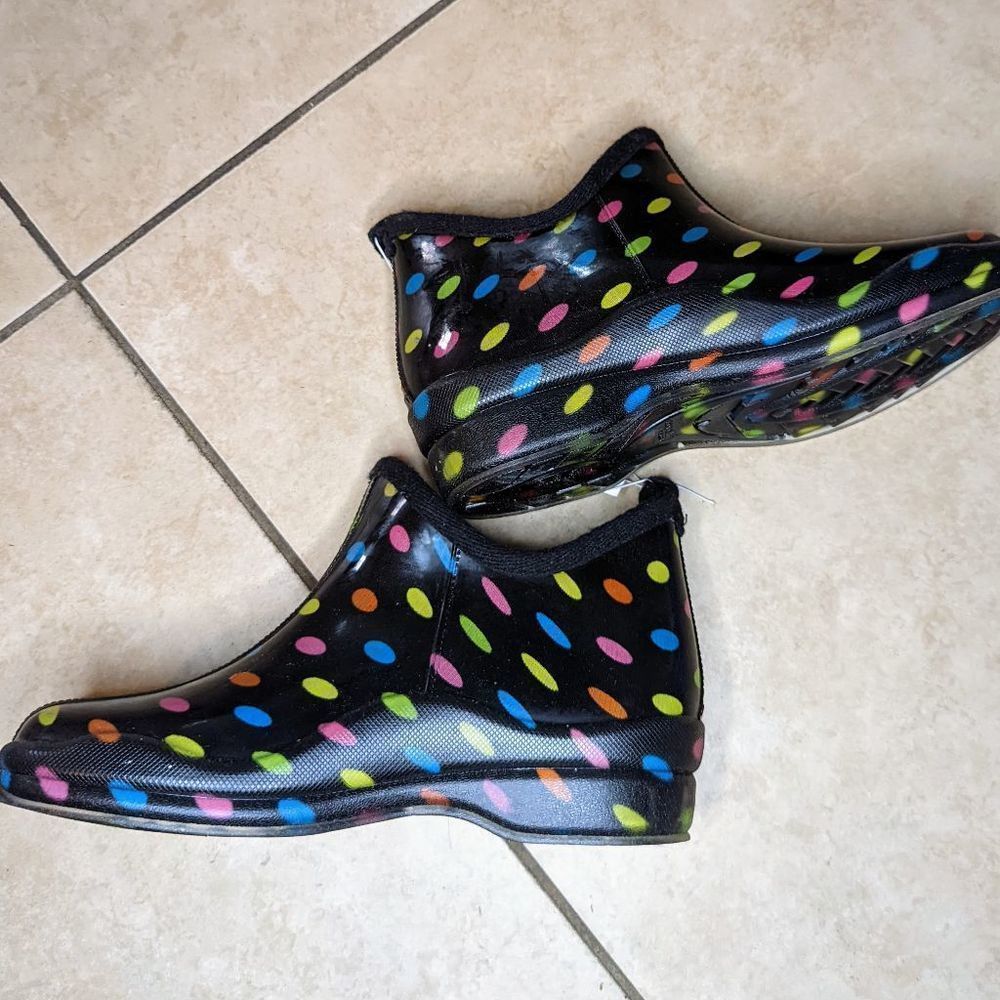 Capella New York Polka Dot Rain Boots Size 6 NWT - Picture 3 of 8